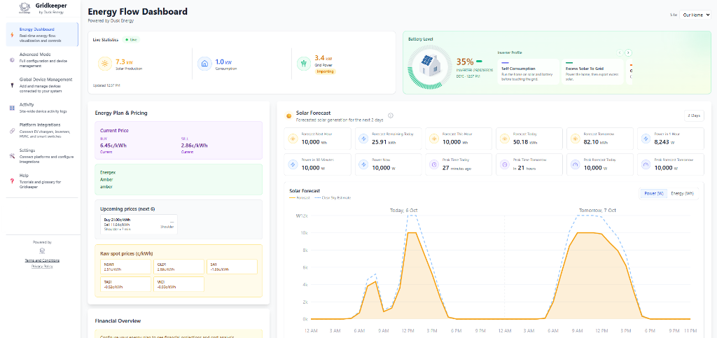 Gridkeeper desktop energy dashboard
